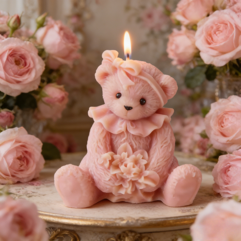 Quality Soap Making Kit - Teddy Bear Candle Mold DIY Rose