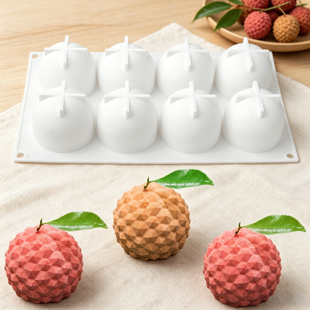 Soap Making Guide - 8‑Cavity Lychee Silicone Mold Chocolate Pudding