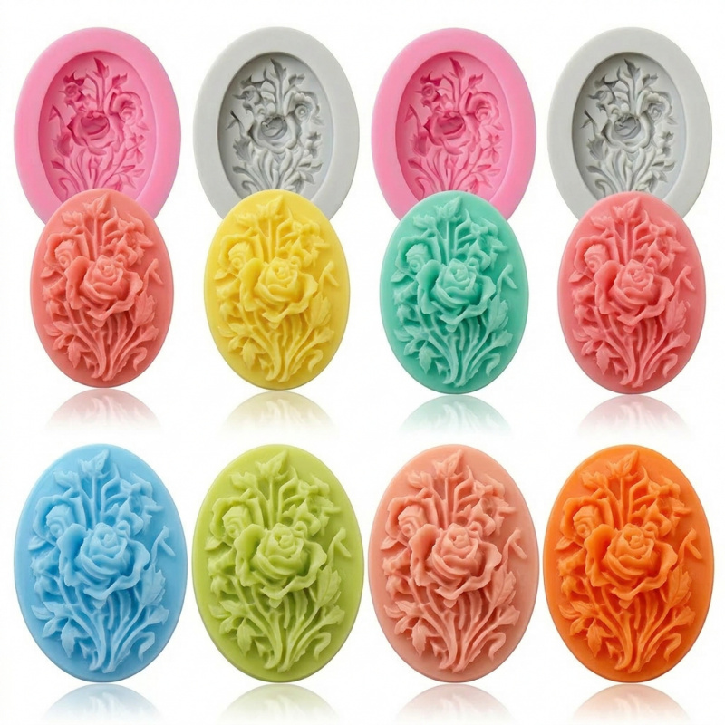 Soap Making Guide - 4 Silicone mold with flower shape，Easy-to-demold