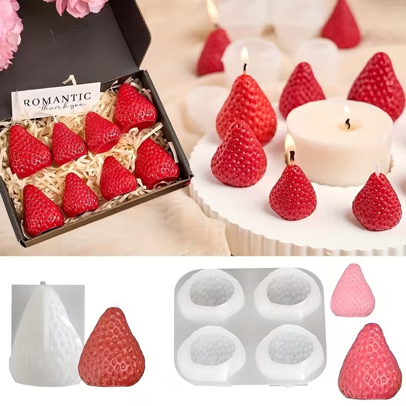 Strawberry Silicone Candle Mol - Soap Making Guide 리뷰 및 가격